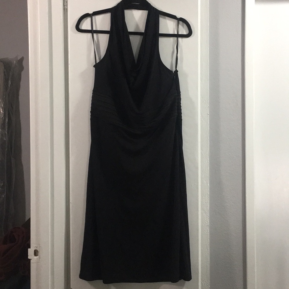 Kenneth Cole Black Cow Neck Halter Dress